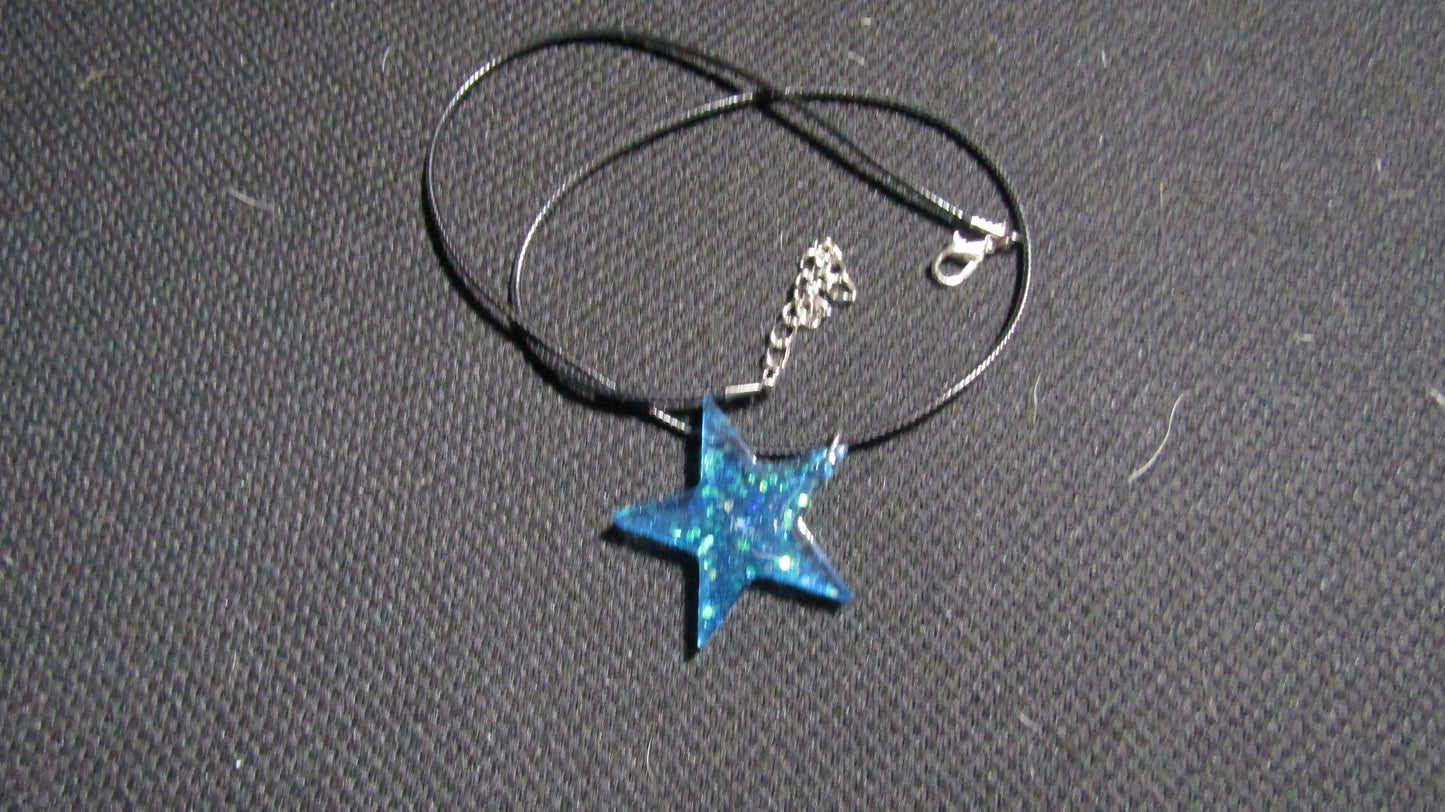 Blue Sparkle Star Necklace