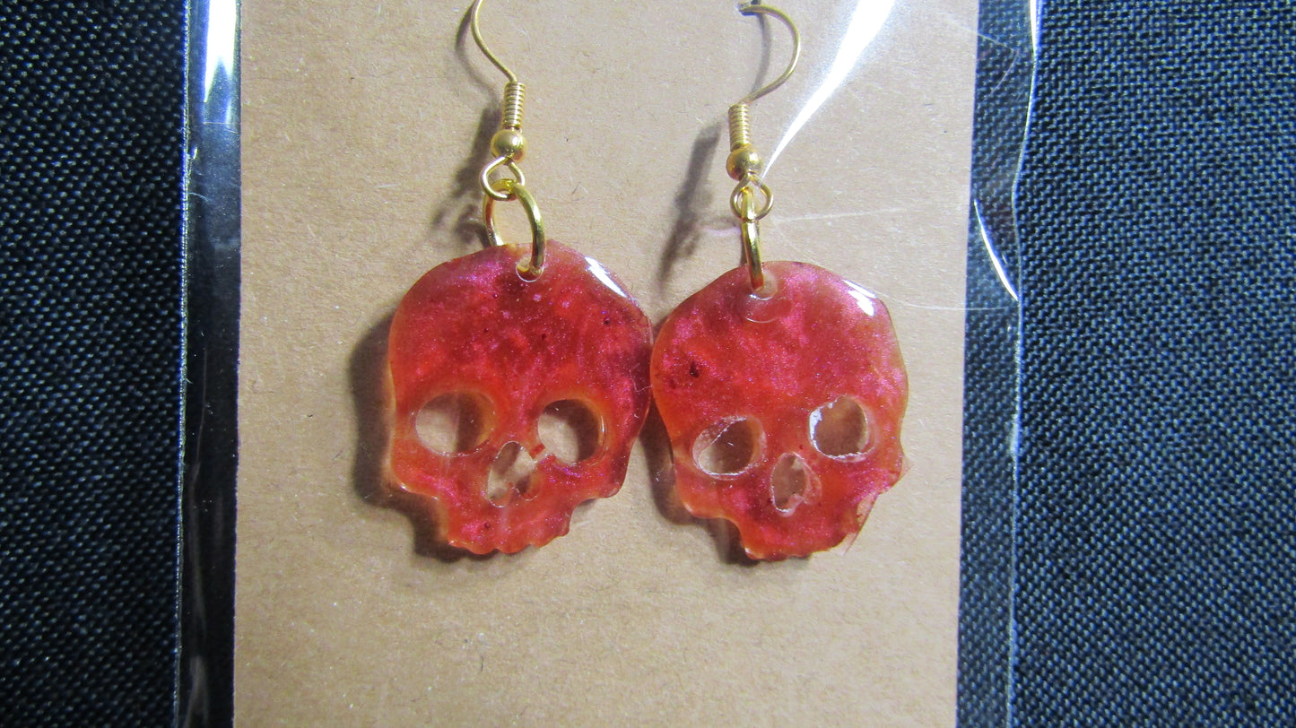 Red Skull Earrings