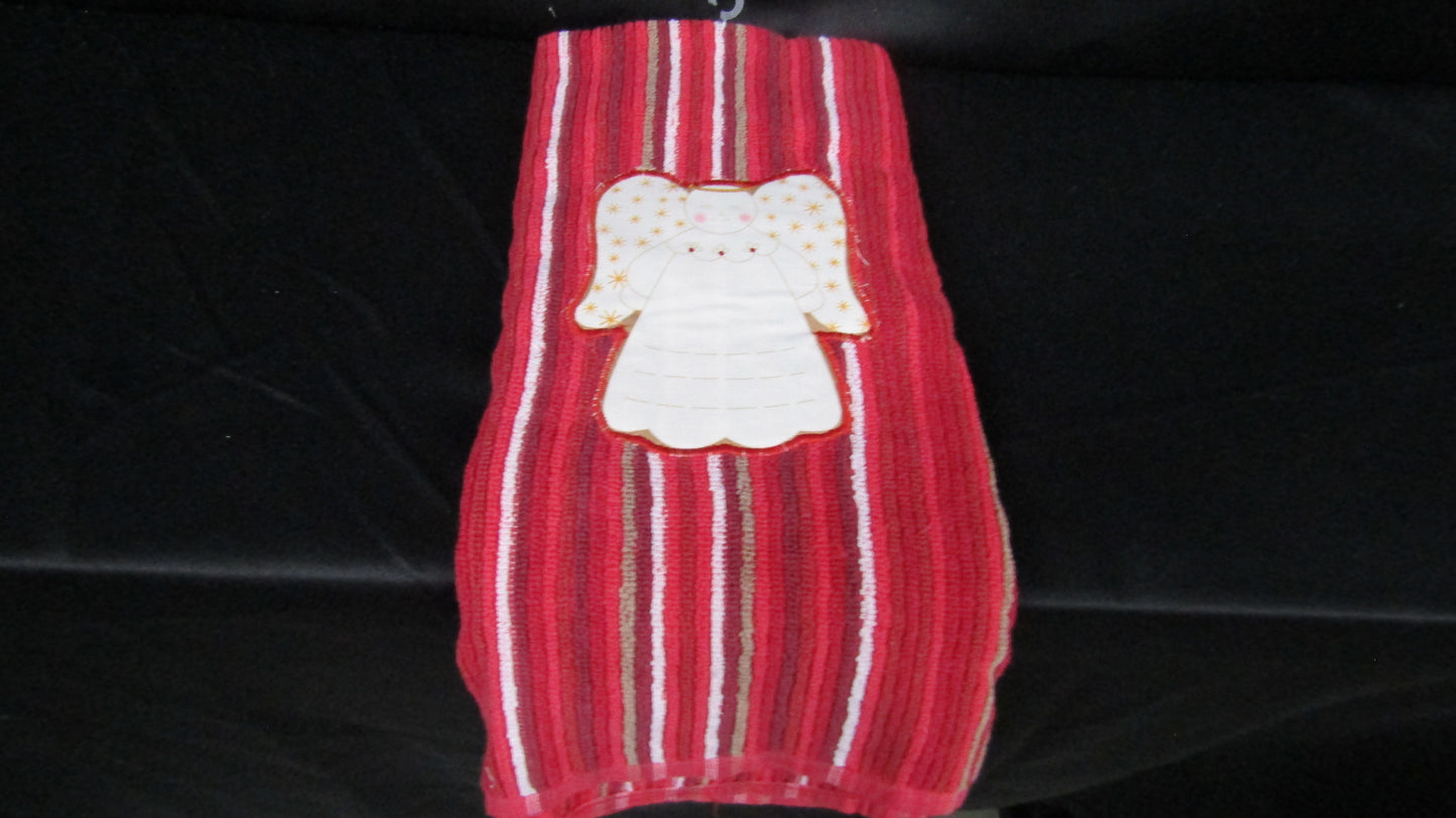 Red Striped Towel with Angel