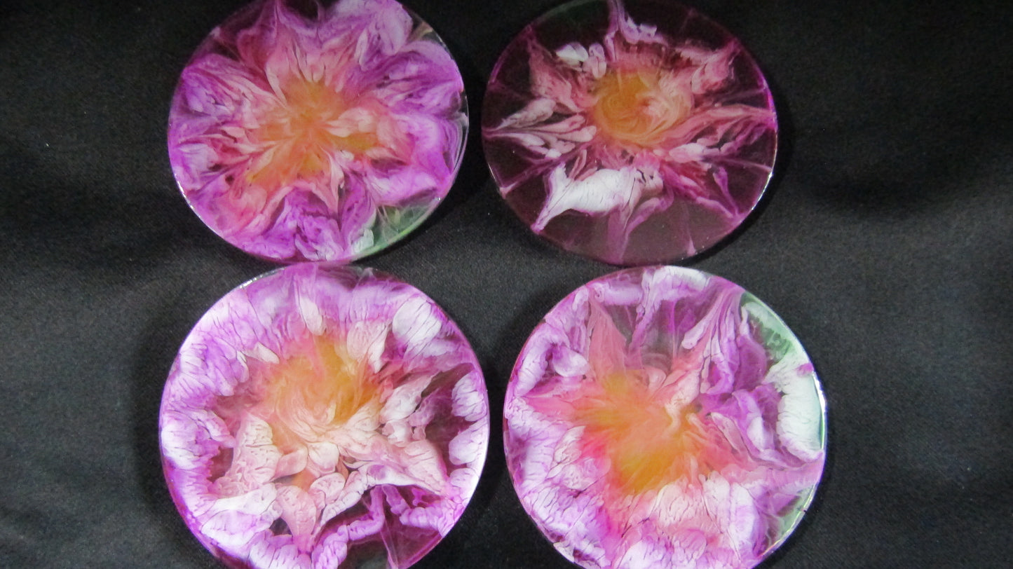 Pink Flower Coasters