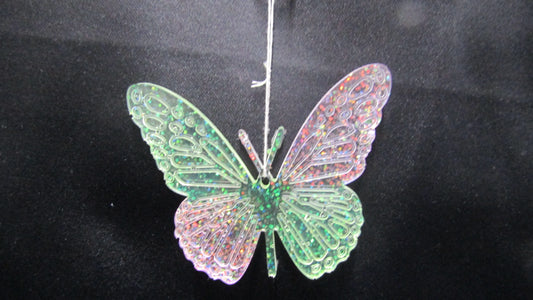 Pink & Teal Lg Butterfly