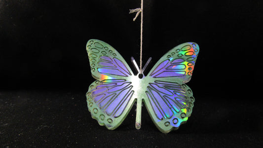 Green/Purple Lg Butterfly