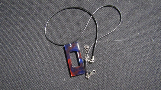 Red/Blue Rectangle Necklace