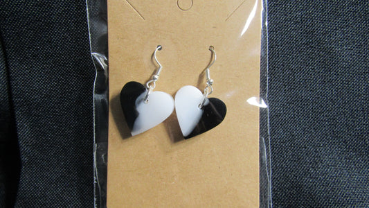 B/W Heart Earrings