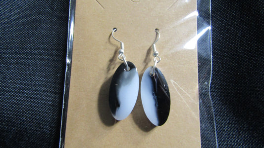 B/W Oval Earrings