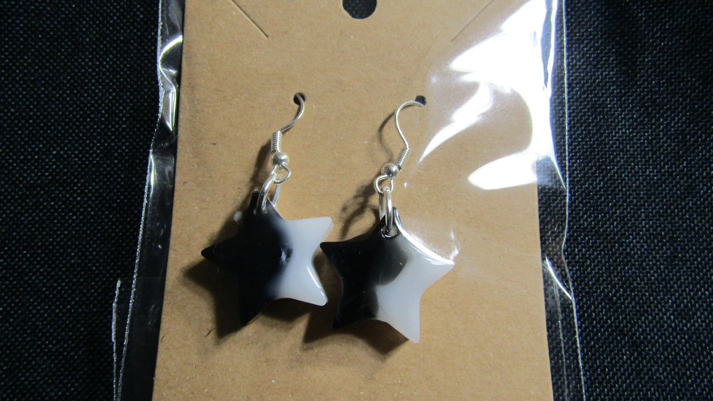 B/W Star Earrings