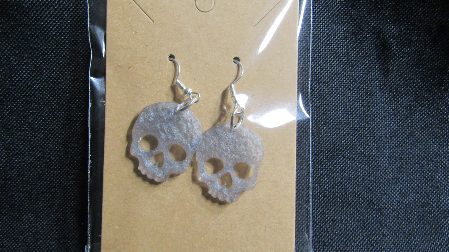 Grey Skull Earrings