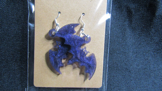 Purple Bat Earrings