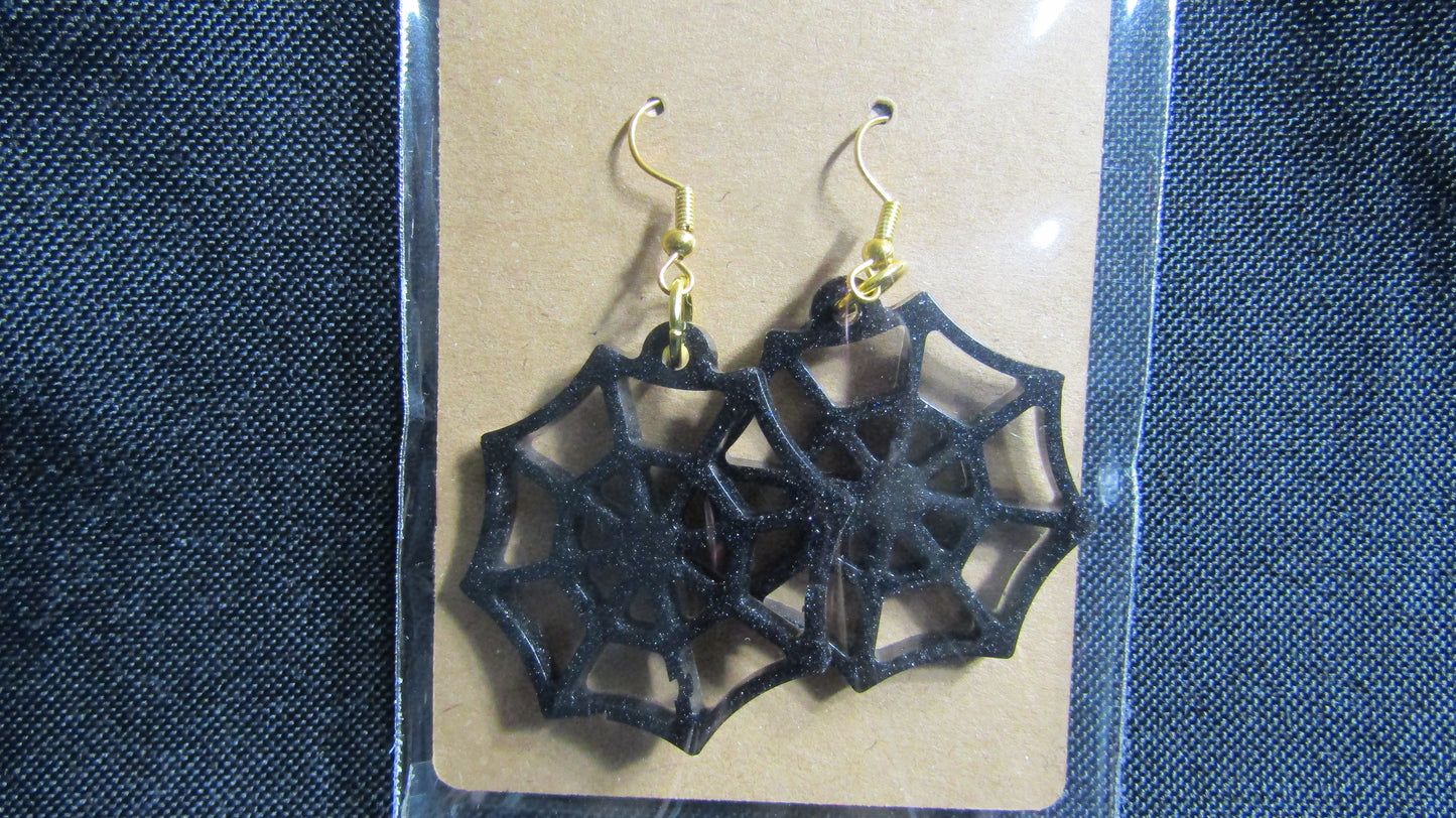 Black Web Earrings