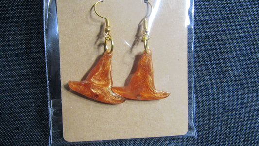 Orange Hat Earrings