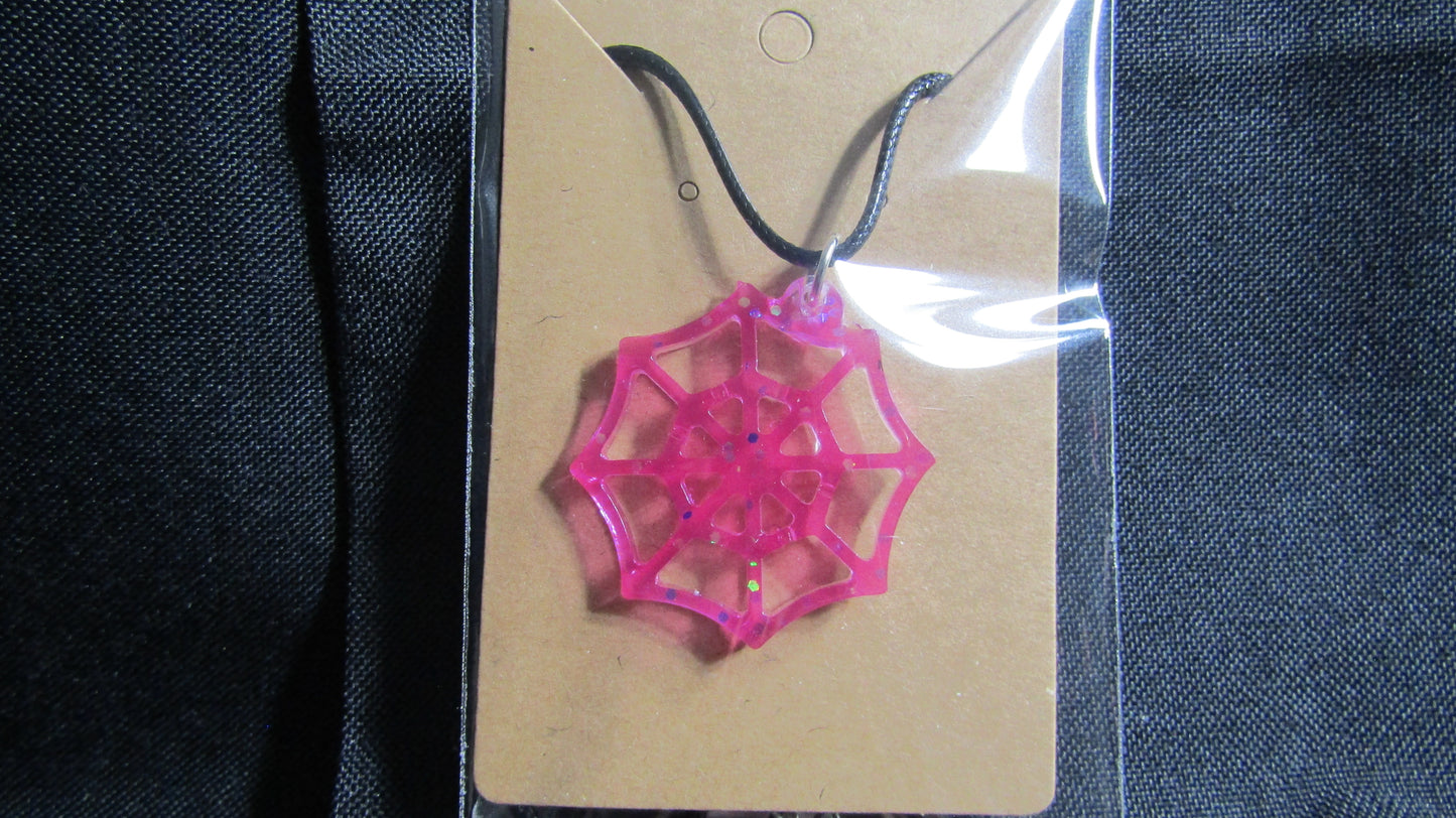 Pink Web Necklace