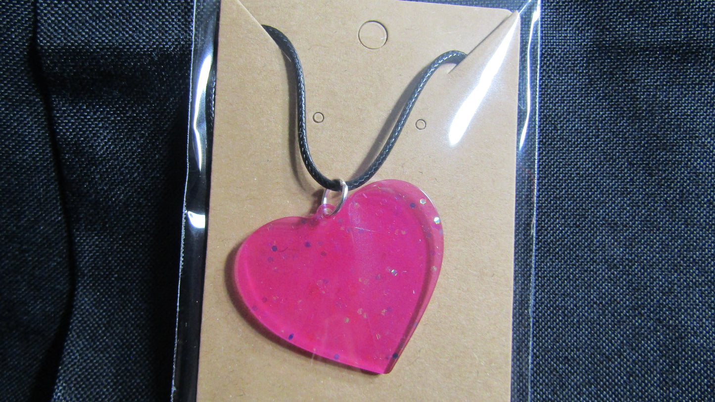 Red Sparkle Heart Necklace