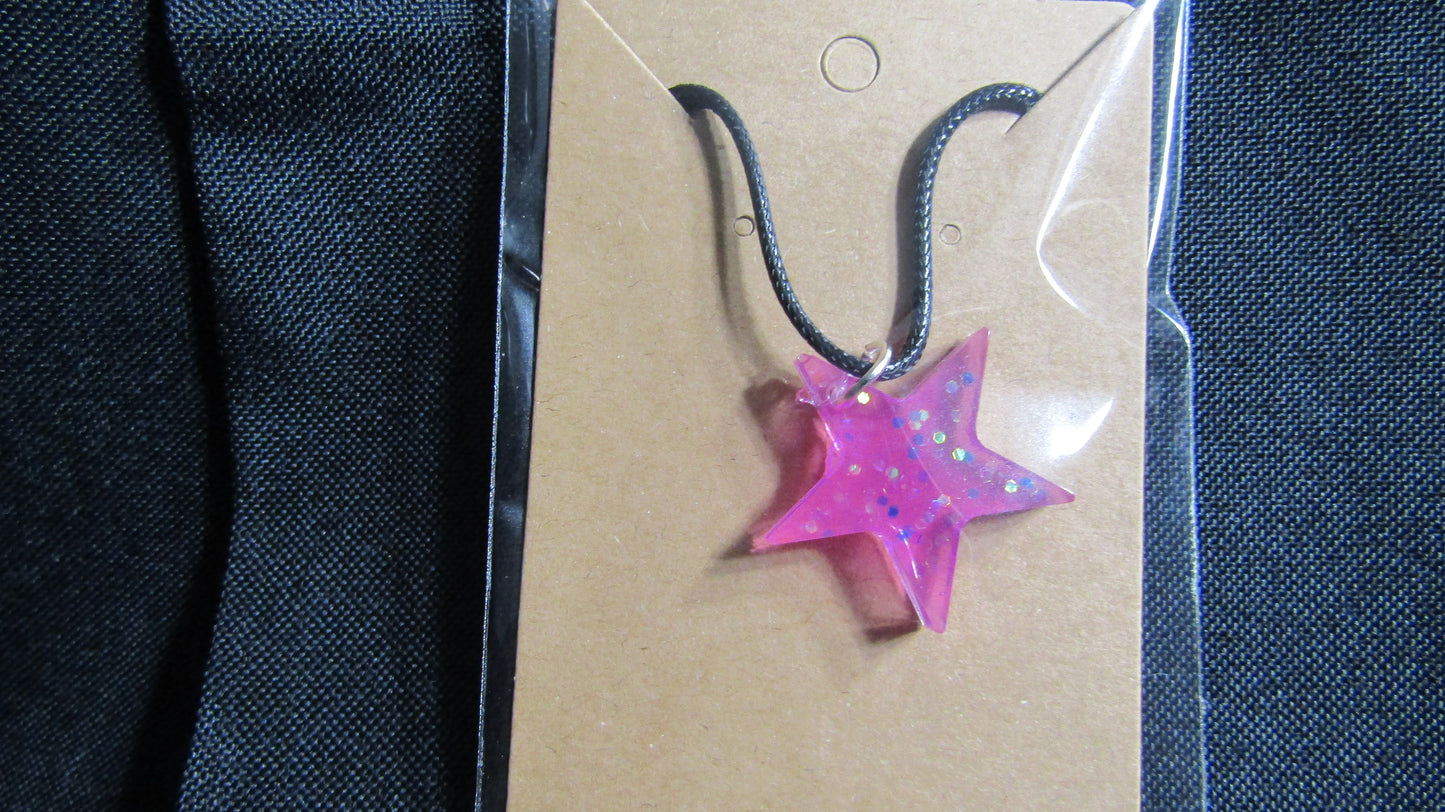 Pink Sparkle Star Necklace