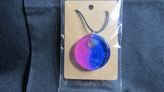 Pink/Blue Sparkle Round Necklace