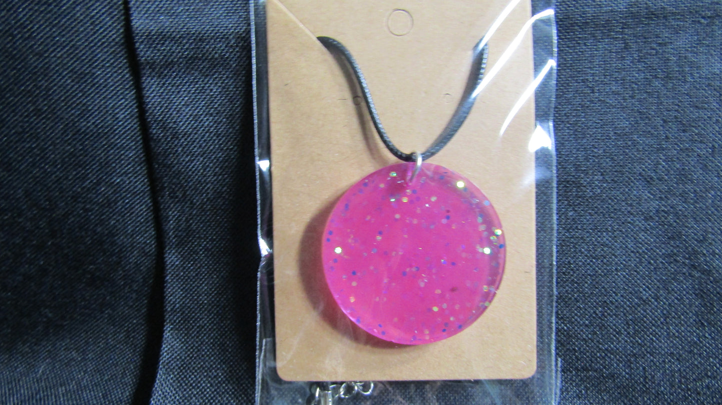 Pink Sparkle Round Necklace