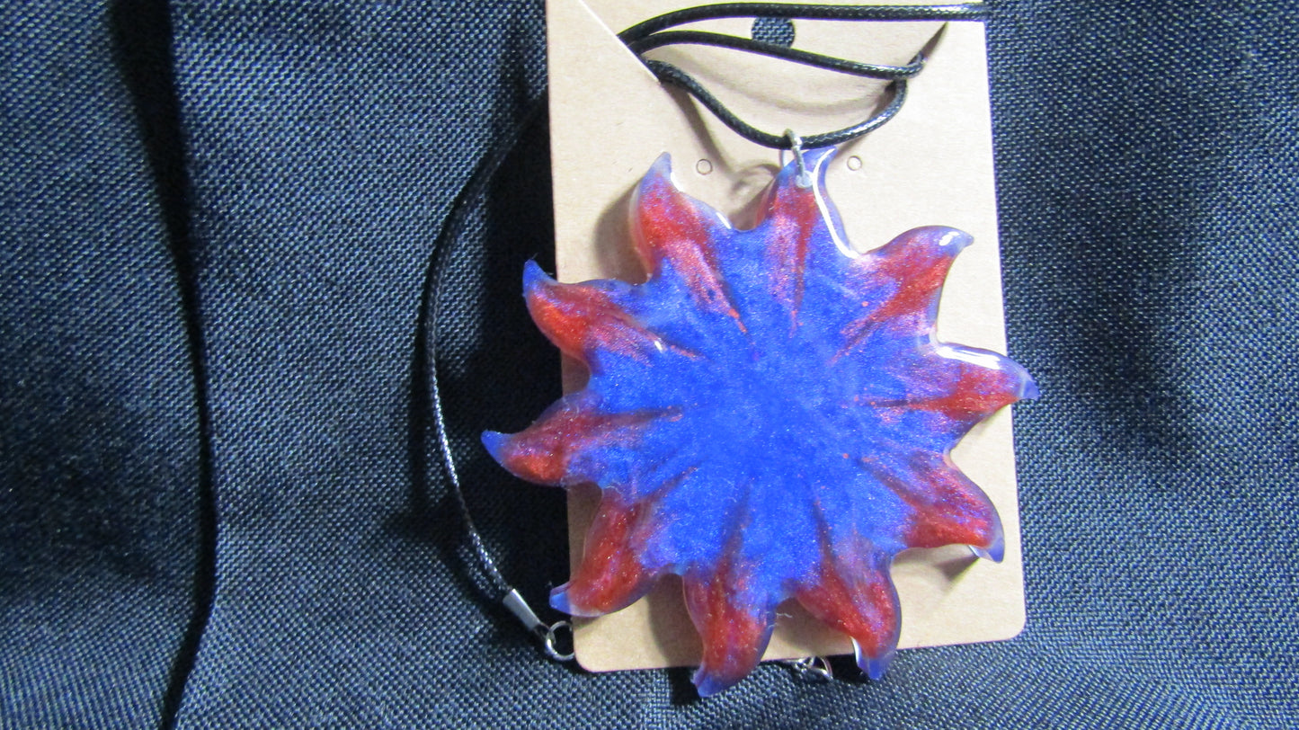 Red/Blue Sun Necklace