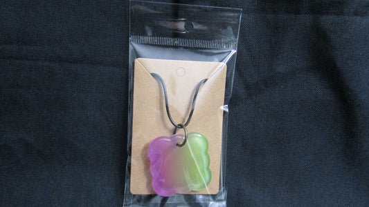 Purple/Green Square Necklace