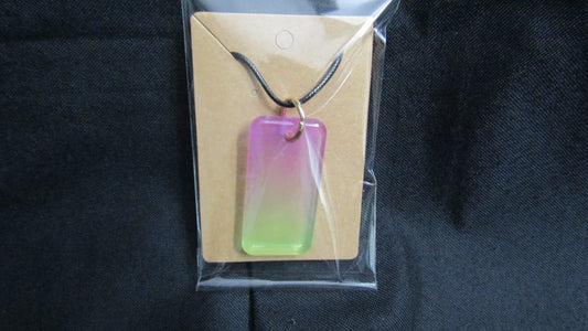 Purple/Green Rectangle Necklace