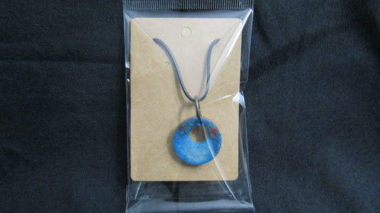 Blue & Red Sm Round Necklace