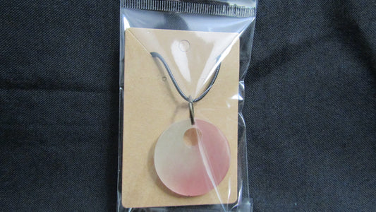 White/Rose Lg  Round Necklace