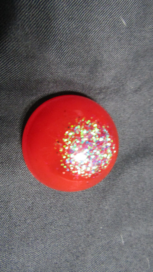 Red with Blue Sparkles Dome