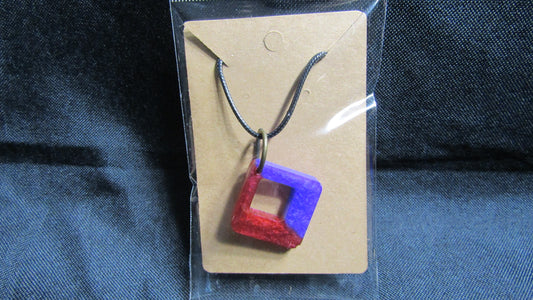 Red & Purple Open Square Necklace