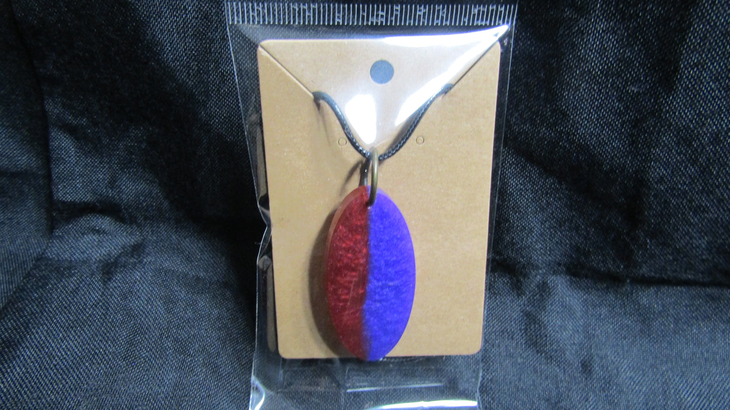 Red & Purple Oval Necklace