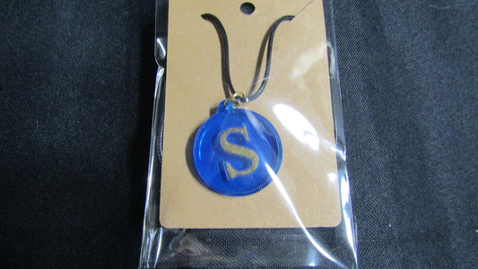 Blue Gold Letter S Necklace