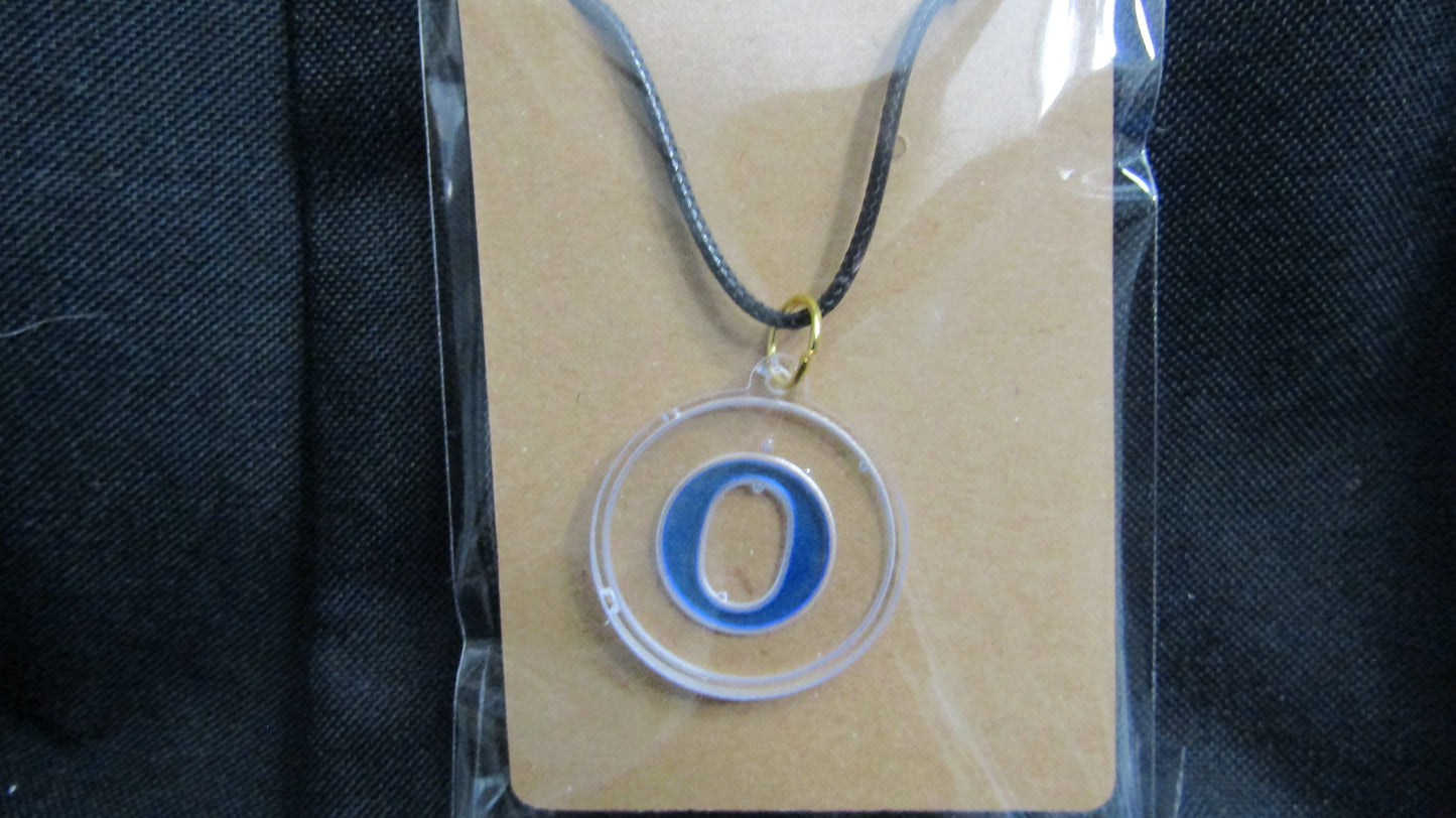 Blue Letter O Necklace