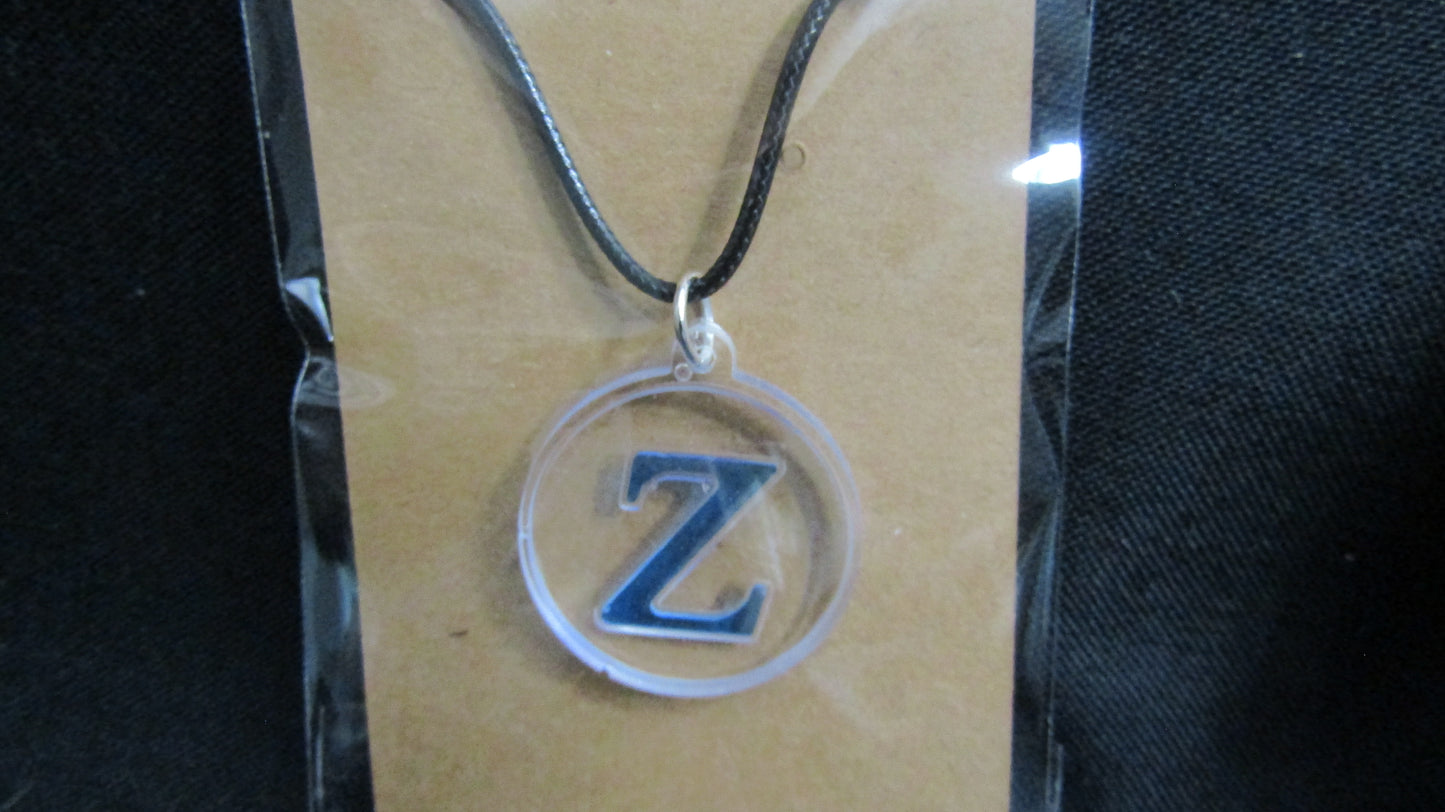 Blue Letter Z Necklace