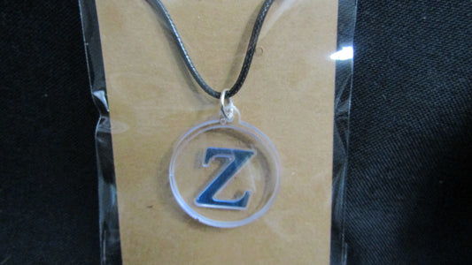 Blue Letter Z Necklace