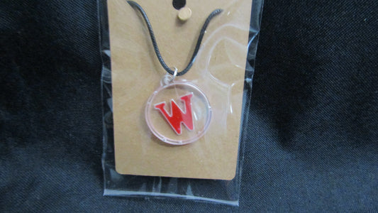 Red Letter W Necklace