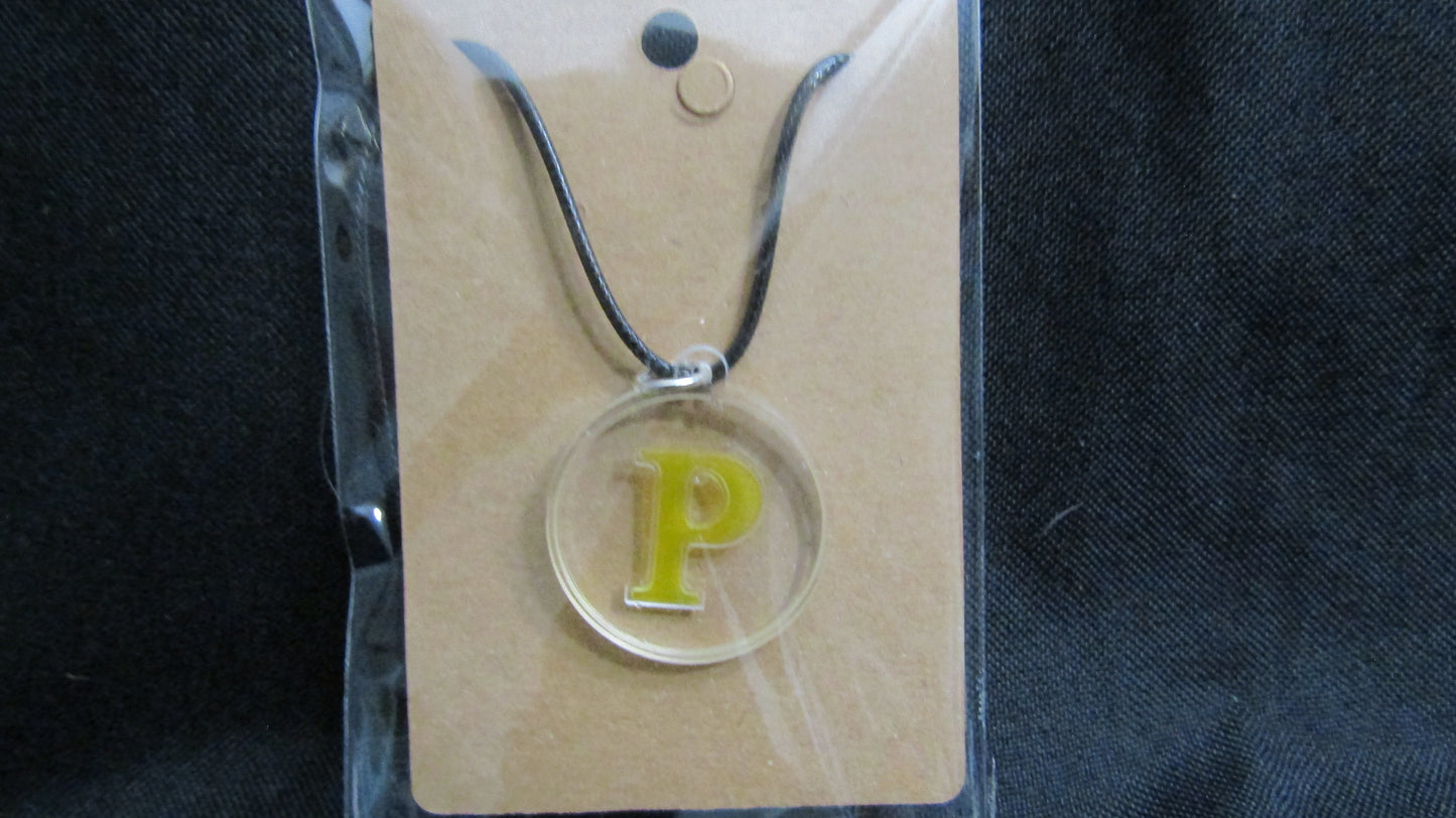 Yellow Letter P Necklace