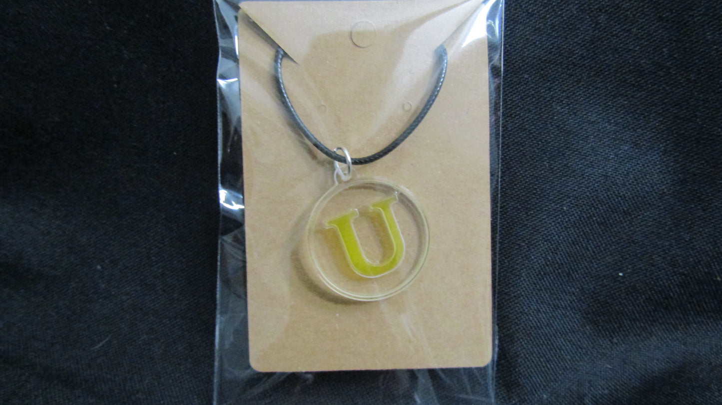 Yellow Letter U Necklace