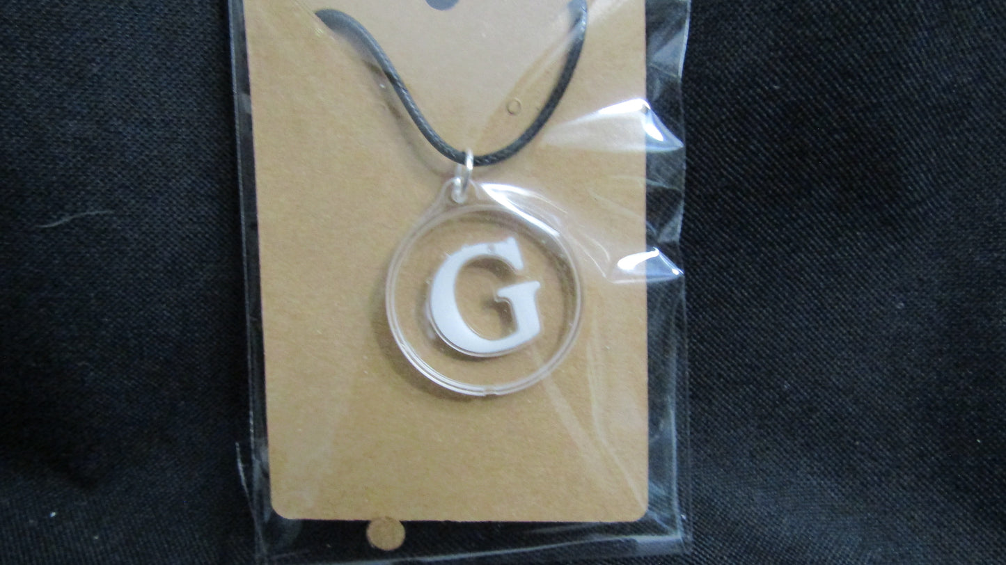 White Letter G Necklace