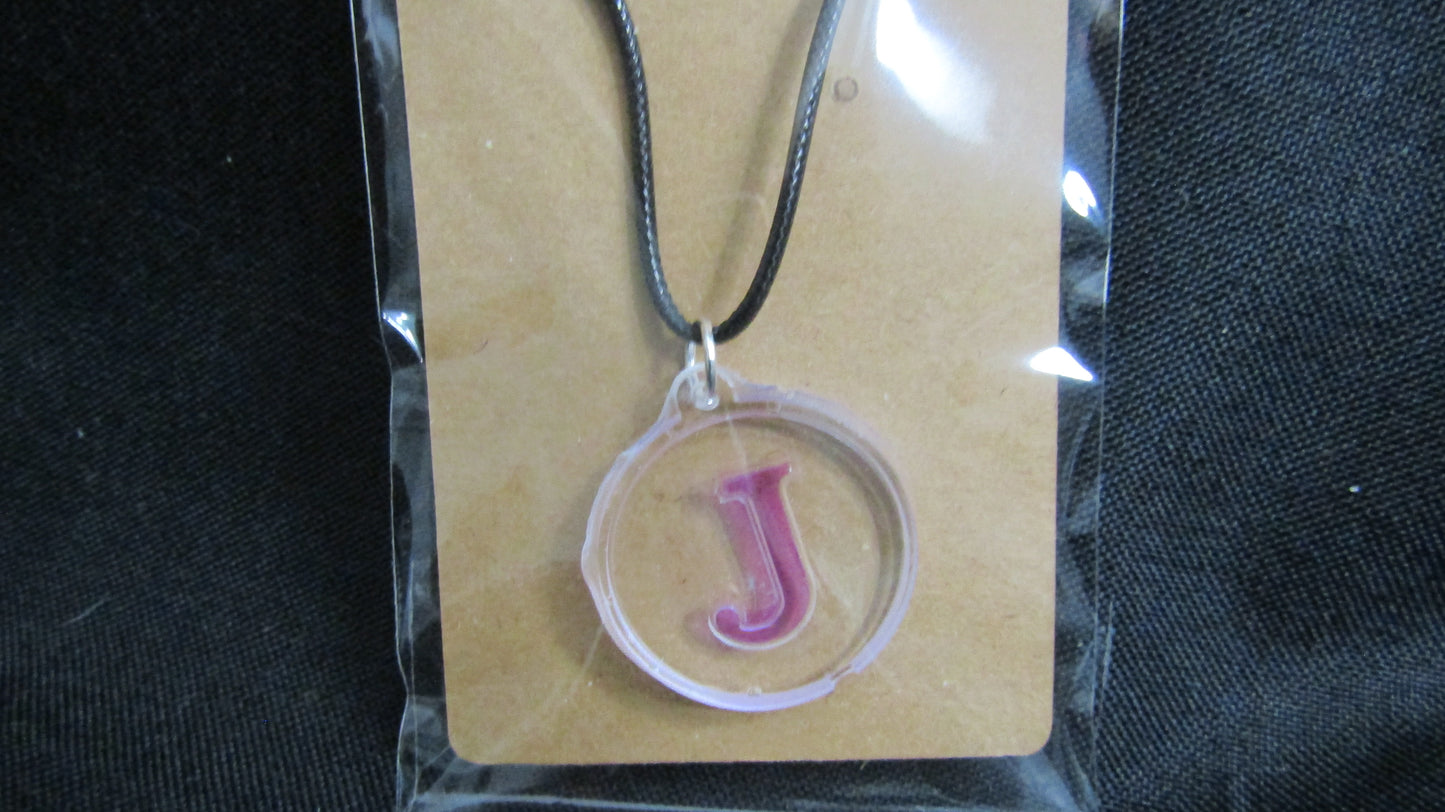 Violet Letter J Necklace