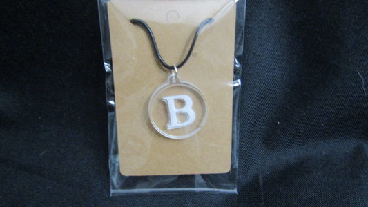 White Letter B Necklace