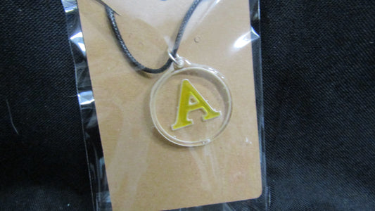 Yellow Letter A Necklace