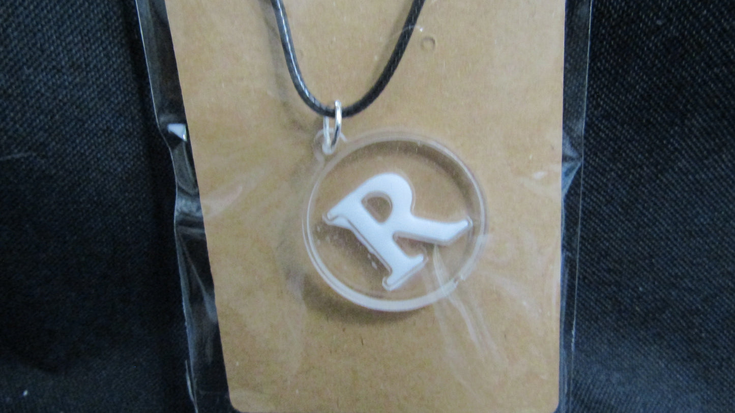 White Letter R Necklace