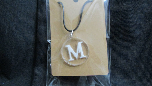 White Letter M Necklace