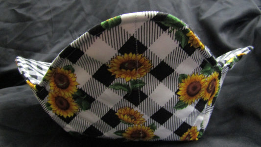 Checkered Sunflower Large Bowl Cozy