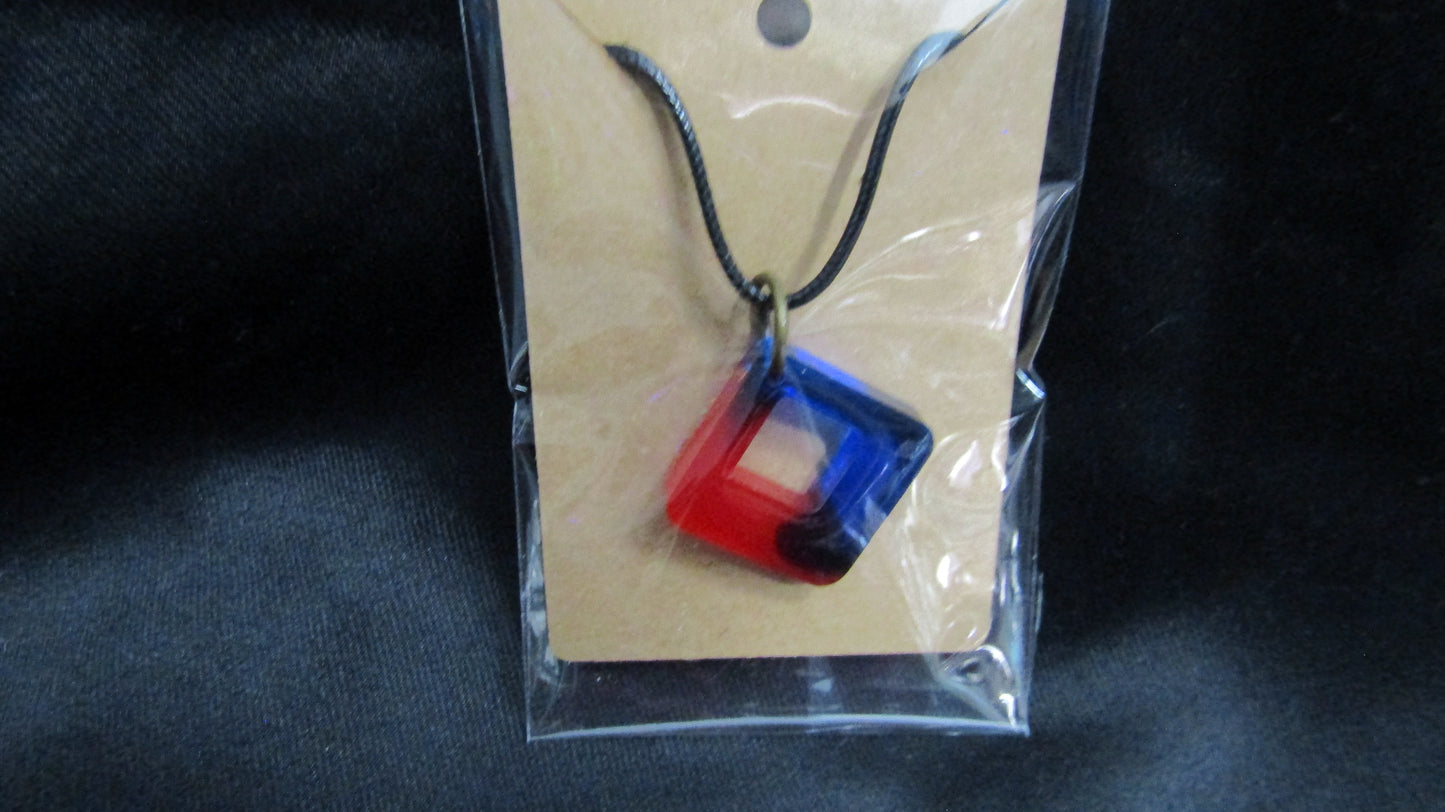 Red Blue Sm Diamond Shape Necklace