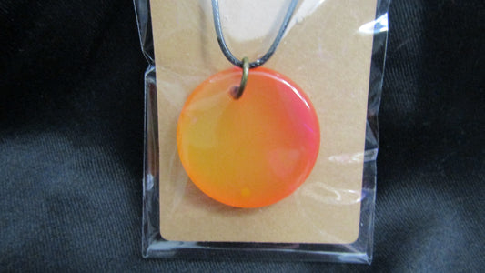 Orange Lg Round Necklace