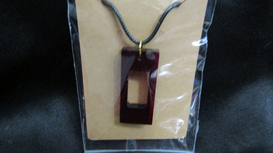 Red Open Rectangle Necklace