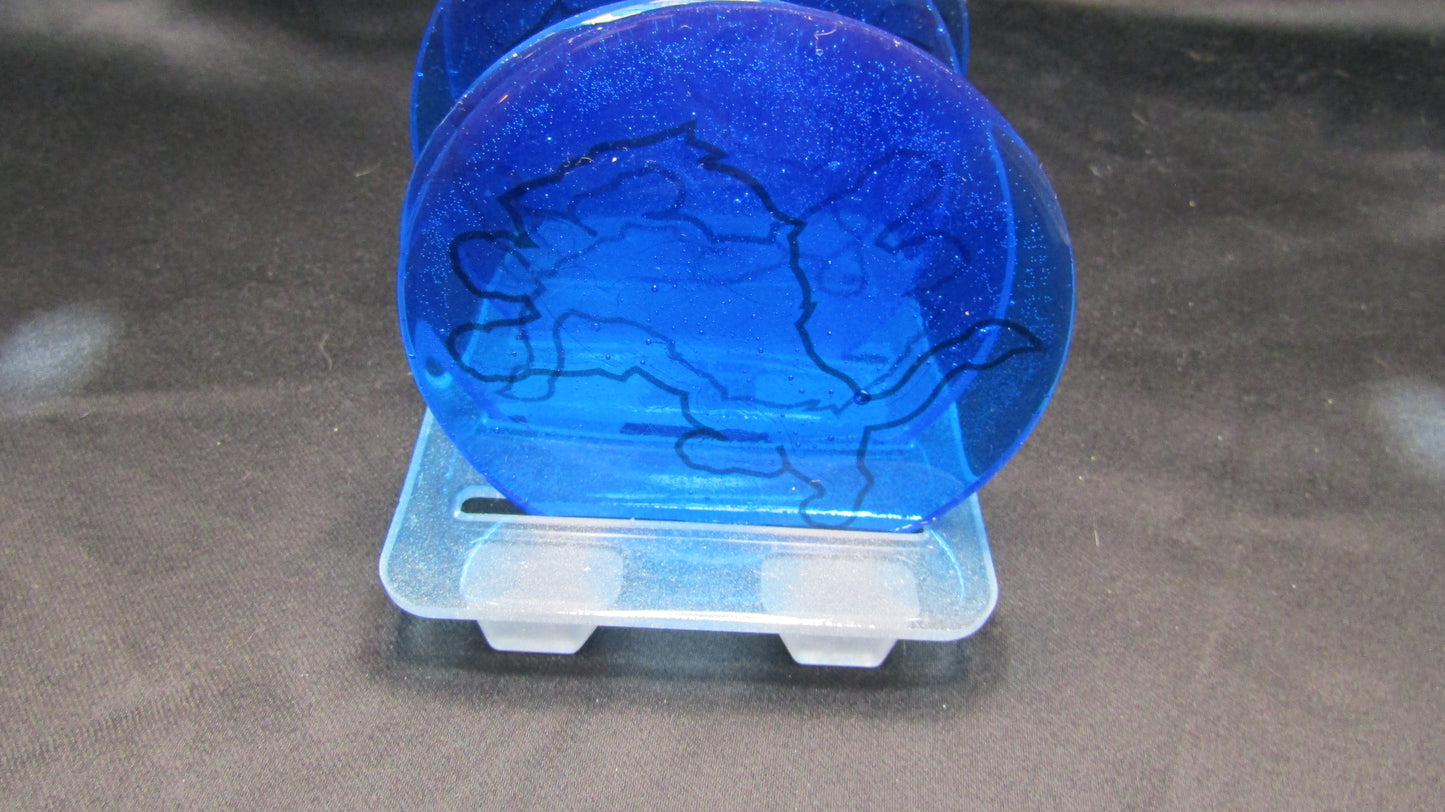 Dt. Lions Coaster Set with Holder