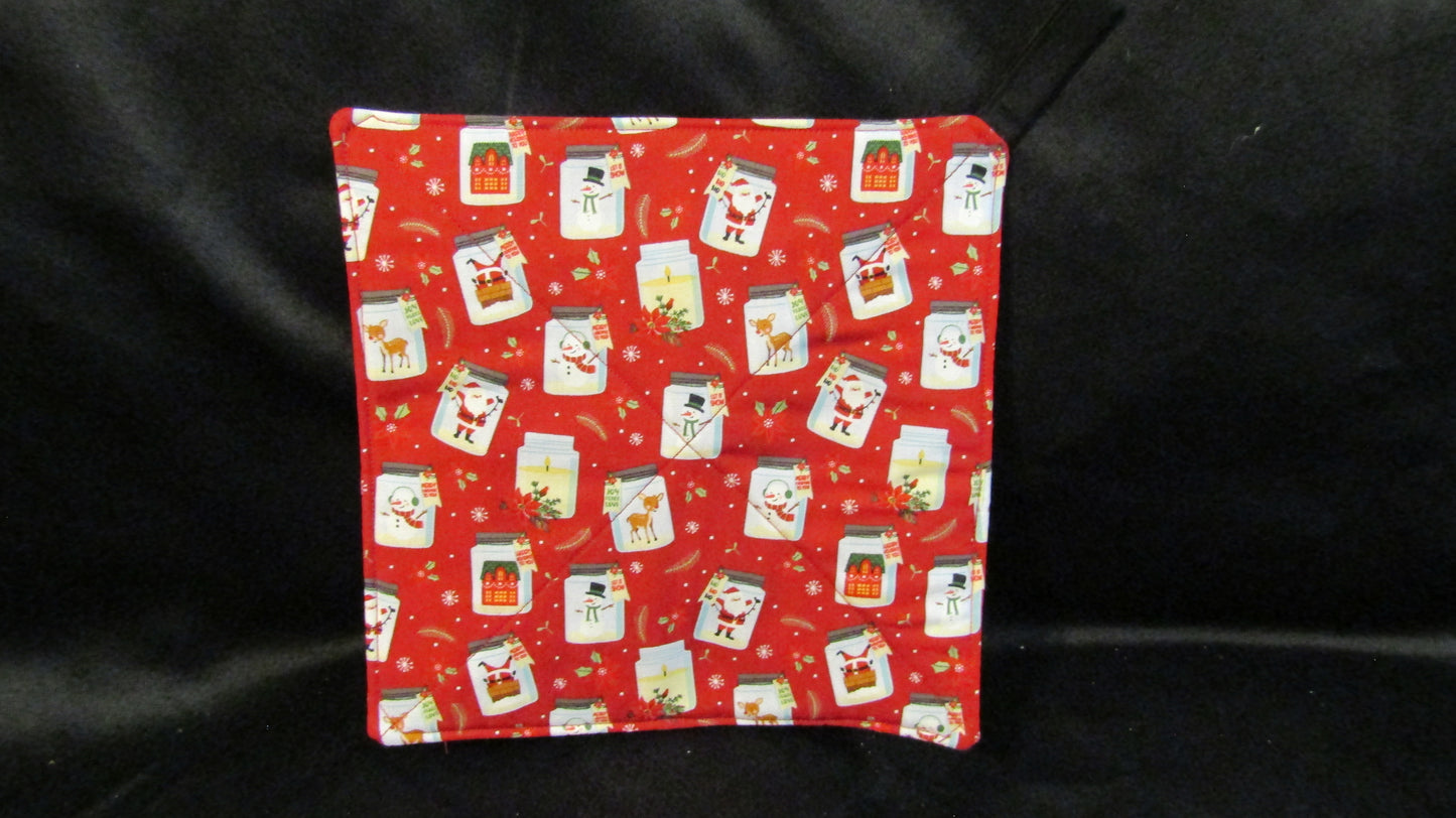 Christmas Jars on Red