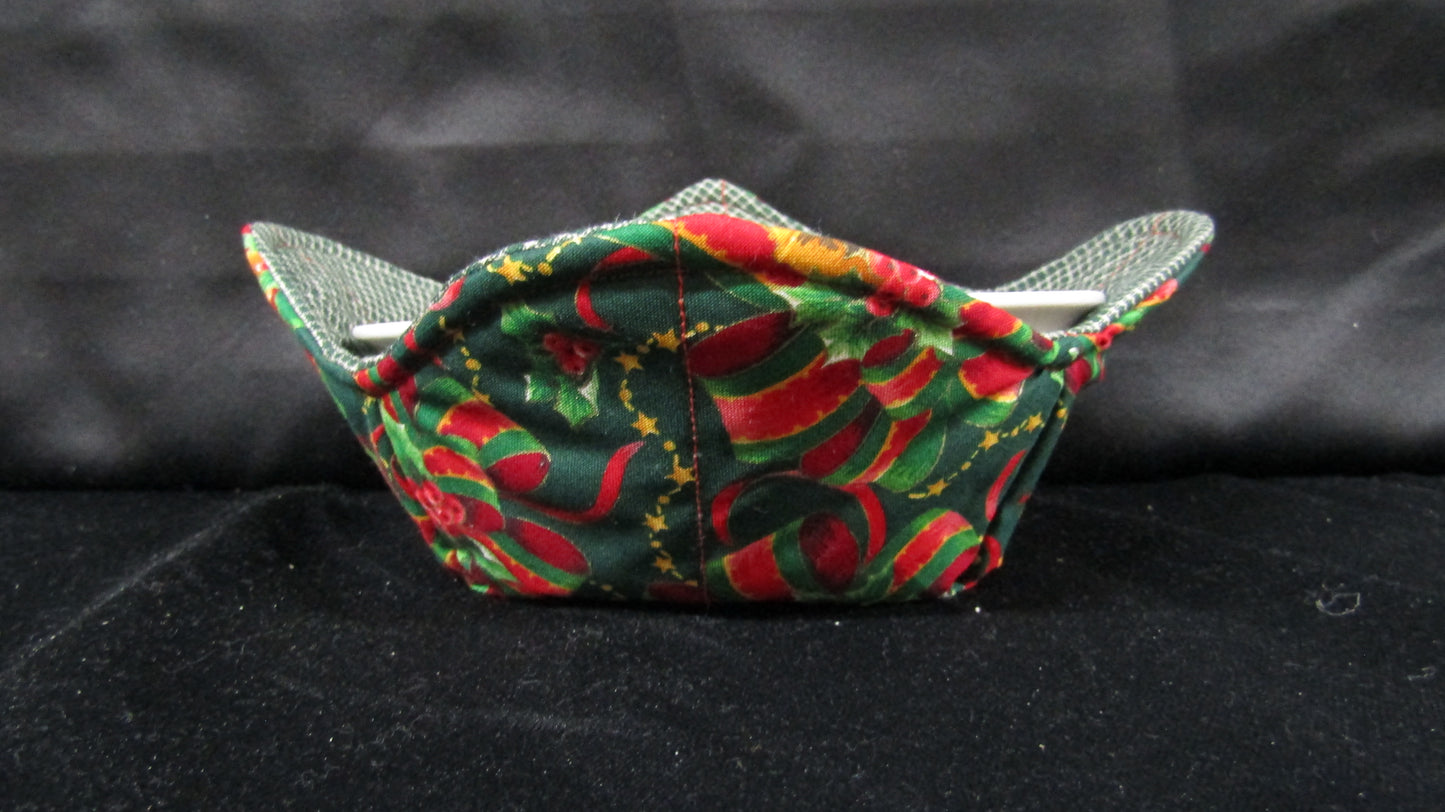 Green, Red and Gold Christmas Ornament Cozy