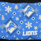Detroit Lions with Snowflakes