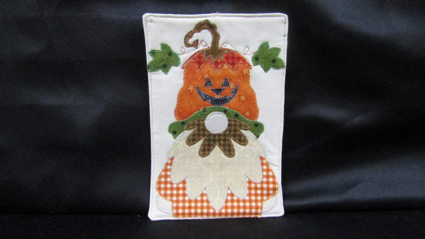 Appliqued Gnome Pumpkin