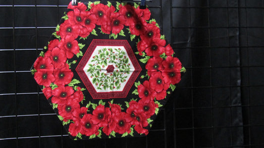 Poinsettia Hexagonal Table Topper